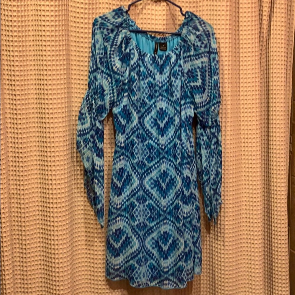 ⚜️new directions🔹Multi-blue(s) geometric dress